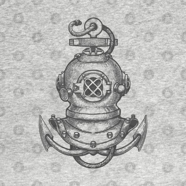 Diving Helmet and Ship Anchor by devaleta